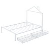 NicBex Twin/Full Platform Bed Frame with House-Shaped Headboard for Boys and Girls,Heavy Duty Metal Slats Support,Easy Assembly,White/Black/Pink - 4 of 4