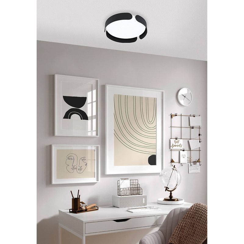 1-Light Valcasotto Integrated LED Ceiling Light Black Finish with White Acrylic Shade - EGLO, 4 of 5
