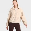 Women's Cable Knit Texture High Pile Fleece Jacket - All In Motion™ - 3 of 4