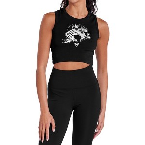 Women's Superman 2025 Daily Planet Scroll Sleeveless Crop Top Tank - 1 of 4