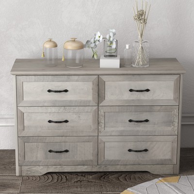 8 Drawer Dresser, 47 Inch Large Farmhouse Chest of Drawers with Solid Wood Legs, Modern Wooden Dresser, Chest with Drawers For Bedroom