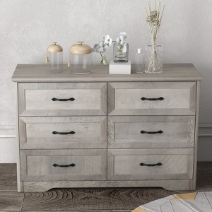 8 Drawer Dresser, 47 Inch Large Farmhouse Chest of Drawers with Solid Wood Legs, Modern Wooden Dresser, Chest with Drawers For Bedroom - 1 of 4