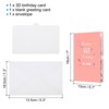 Unique Bargains 3D Handcrafted Pop-Out Gift Cards with Greeting Card and Envelope Pink - 2 of 4