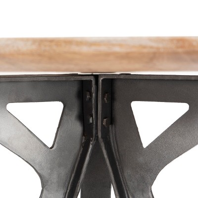 Axel 28" Gray Wash and Black Round Wood Pub Table