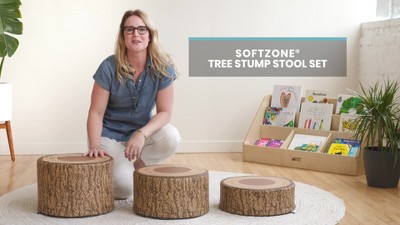 ECR4KIDS Tree Stump Stool Set, Flexible Classroom Seating, Multiple Seat Heights, 3-Piece - High Density Foam (HDF), Polyurethane Foam Seat - Tree Trunk Base - 3 / Set - ELR12641