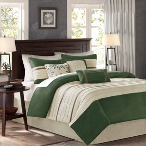 Sapphtopaz 7 Piece Comforter Set Bedding Quilt Set Faux Suede Floral Printing Embroidery Pleating Piecing Reversible Quilt Set - 1 of 4