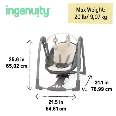 Ingenuity Every Season Swing 'n Go Portable Baby Swing - Wesley - Beige