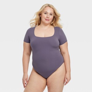 Women's Luxe Stretch Square Neck Thong Bodysuit - Auden™ - 1 of 3