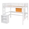 NicBex Twin Size Loft Bunk Bed with Desk, Modern Wooden Bed Frame with Writing Board and Lockers for Bedroom - 4 of 4