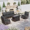 ALAULM Aluminum Patio Furniture Modern Metal Outdoor Conversation Sets w/45in Propane Fire Pit Table, Swivel Rocking Chairs - 2 of 4