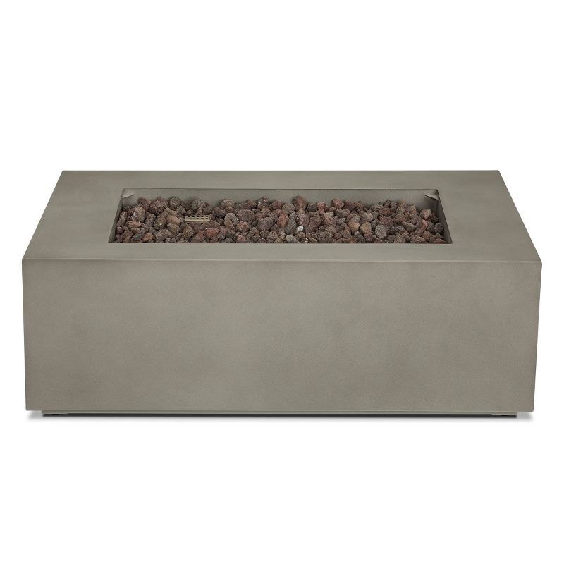 Aegean Small Rectangle Fire Table with NG Conversion Mist Gray - Real Flame, 4 of 13