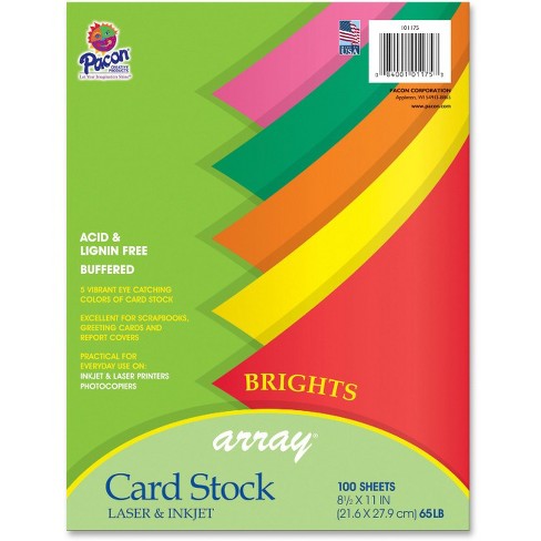 Recycled 8.50" X 11" 100 / Pack Pacon Array Card Stock Letter 65 Lb