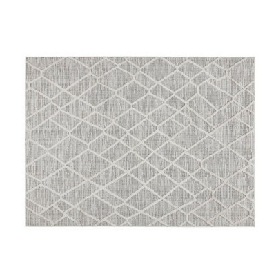 LunaLulinlk Gray+Cream Indoor Area Rug Pebble Geo Pattern Rug 84''X60''