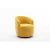 CENGHU Chenille Fabric Swivel Accent Chair, Barrel Chair With Black Powder Coating Metal Ring, for Living Room, Bedroom - 3 of 4