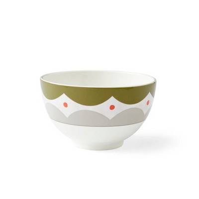 Kit Kemp by Spode 6" Geo Bowl, Geometric Abstract Design, Porcelain, Dishwasher and Microwave Safe, Ideal for Pasta, Cereal, Soup, and Rice