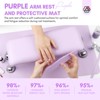 SAVILAND Pro Ergonomic Nail Armrest - Purple Vegan Leather Cushion Pillow for Manicure Tech Station. - 2 of 4
