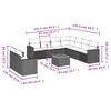 vidaXL 10 Piece Patio Sofa Set with Cushions Black Poly Rattan - Black and Blue - 3 of 4
