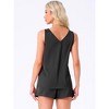 INSPIRE CHIC Women's Satin Silky Tank Top and Shorts Pleated Front 2 Piece Sleepwear Pajama Sets - 4 of 4