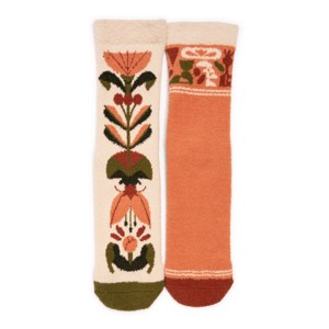 Muk Luks Women's 2 Pack Cozy Compression Socks with Gripper - 1 of 3