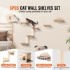 VEVOR Wall Mounted Cat Shelves, Cat Wall Shelves and Perches with Jumping Boards, Nest, Barrier Board & Cat Tree, Beige - 3 of 4