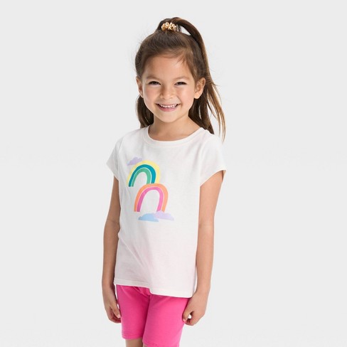 Toddler Girls' Short Sleeve T-shirt - Cat & Jack™ Cream : Target