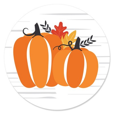 Big Dot of Happiness Fall Pumpkin - Halloween or Thanksgiving Party Circle Sticker Labels - 24 Count