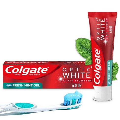 Colgate Optic White Teeth Whitening with Charcoal Toothpaste, Cool Mint  Cool Mint