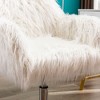 NicBex Adjustable Height Faux Fur Office Chair with Metal Base and Universal Wheels for Home Office Work Study Vanity - 4 of 4