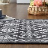 Modern Rugs Floral Print Mat Non-Slip Boho Low Pile Non-Shedding Carpet, 5' x 7' Black Gray - 4 of 4