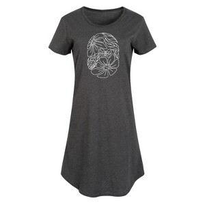 Women's - Instant Message - Flower Oval Graphic T-shirt Dress - 1 of 4