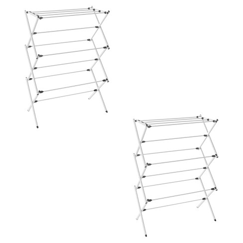 Homz Collapsible 10 Rod Metal Drying Rack And Clothes Hanging Rack