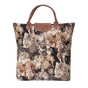 Signare USA Cat Brown Foldaway Grocery Bag - 1 of 3
