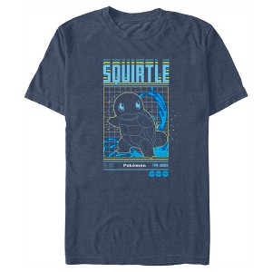 Men's Pokemon Squirtle Retro Grid T-Shirt - 1 of 4