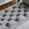 CAVINAS Velvet Storage Ottoman Bench with Armrests and Nailhead Trim,Upholstered Storage Ottoman,Storage Bench for Living Room,Bedroom - 4 of 4
