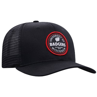 NCAA Wisconsin Badgers Men's Black Twill with Hard Mesh Back Hat