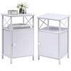 VECELO Wooden Nightstand, Modern Minimalist End Table Square Side Table with Storage and Drawer - 2 of 4