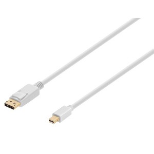 Monoprice Video Cable - 6 Feet - White | Gold Plated 32AWG Mini DisplayPort to DisplayPort Cable - 1 of 4