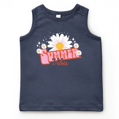 The Juniper Shop Summer Vibes Daisy Youth Tank Top - L - Navy