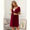 WhizMax Womens Maternity Dress Short Sleeve Mini Summer Dresses Nursing Casual Solid Color Button Down Breastfeeding Dress - 4 of 4