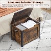 Retro Storage Bench, Wooden Chest with Safety Hinges, Entryway Ottoman, 300 lb Weight Limit, for Living Room, Bedroom, Simple Setup - 4 of 4