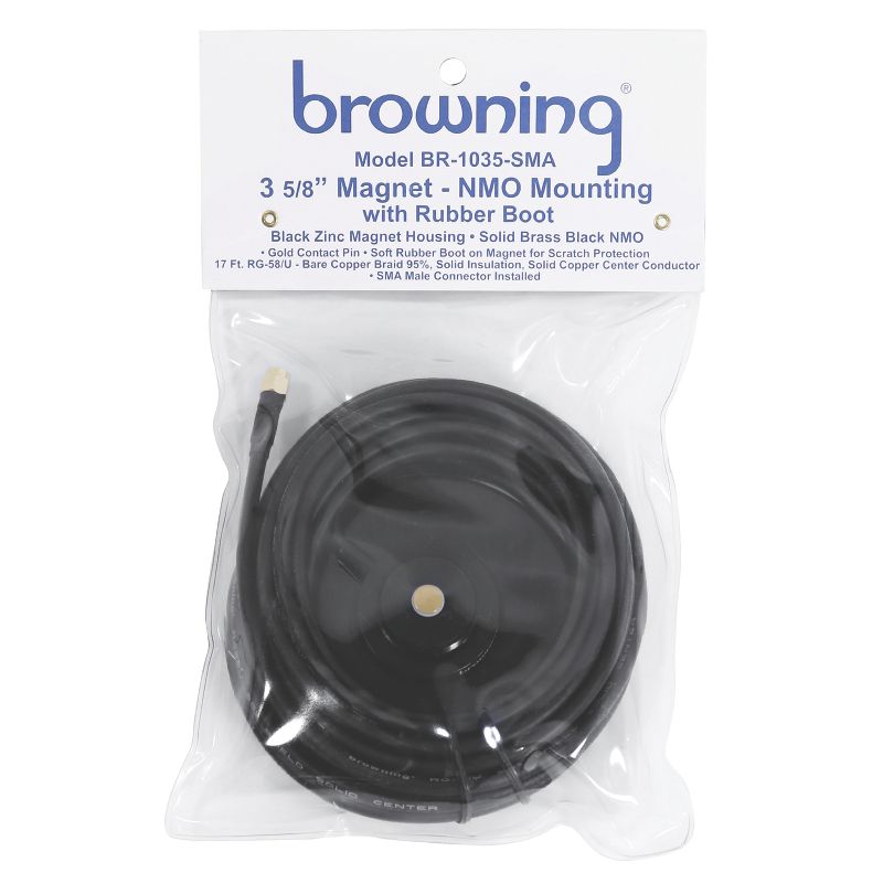 Browning® Premium 3-5/8-Inch NMO Magnet Mount with Rubber Boot and Preinstalled SMA-Male Connector, 5 of 7