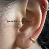 Gold Plated Flat Screw Back CZ Stud Earrings - 2/3/4mm Cubic Zirconia Earrings for Cartilage, Tragus & Earlobe Piercing - 4 of 4