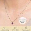 Cushion Cut Gemstone Necklace 8mm Solitaire Birthstone Pendant with 18 Box Chain - 4 of 4