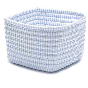 Colonial Mills Ticking Shelf Storage Square - Blue 11"x11"x8" - 1 of 1