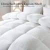 Feather Comforter, 90x90 Inch, Ultra Soft 100 Cotton, All Season Luxury Hotel Fluffy Duvet Insert - 2 of 4