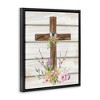 Stupell Industries Spiritual Easter Cross Spring Blossoms Black Framed Floater Canvas Wall Art - 3 of 4