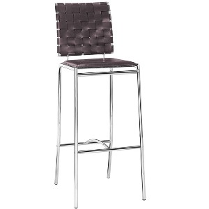 Zuo Criss Cross Barstool (Set of 2) Espresso - 1 of 4