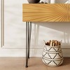 KIGFTSOD Mordern Farmhouse Wood 39.4" Console Table - Black & Gold with 2 Drawers and Storage for Entryway - 2 of 4
