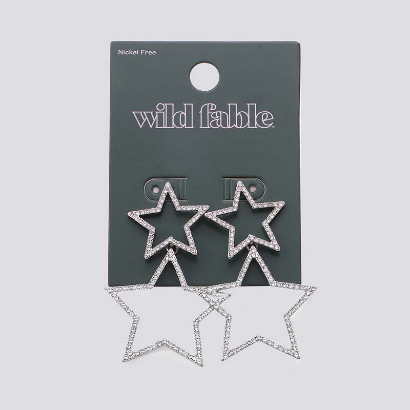 Crystal Star Drop Earring - Wild Fable™ Silver, 2 of 3