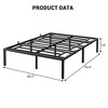 6''-16'' Bed Frame, Heavy Duty Metal Platform with Steel Slats & Ample Under Bed Storage, No Box Spring Required, Quick Assembly, Black - 2 of 4